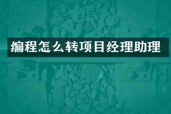 编程怎么转项目经理助理
