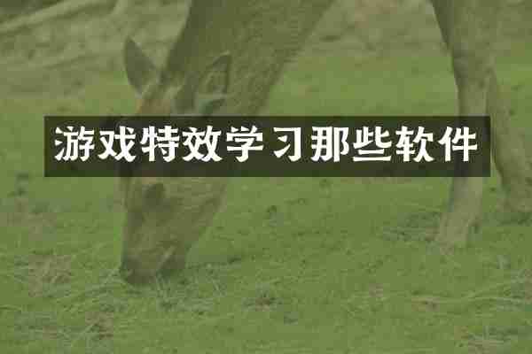 游戏特效学习那些软件