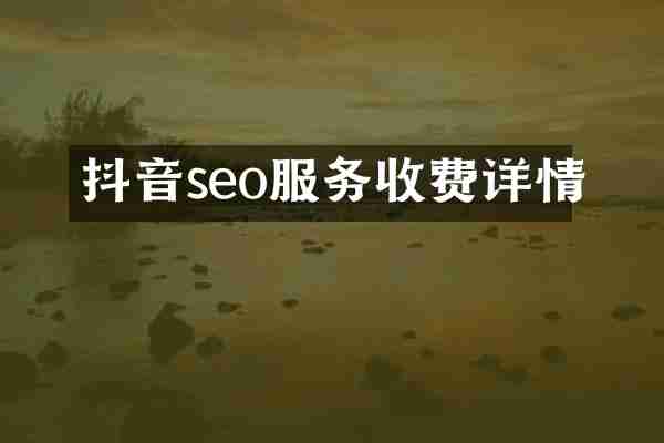 抖音seo服务收费详情