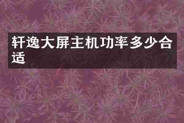 轩逸大屏主机功率多少合适