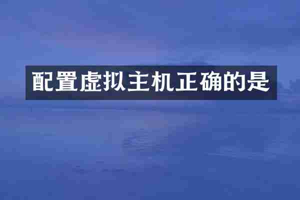 配置虚拟主机正确的是