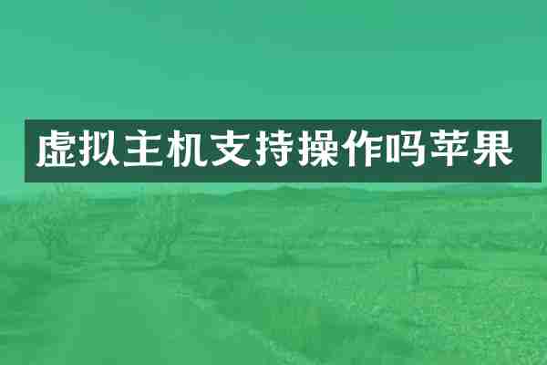 虚拟主机支持操作吗苹果