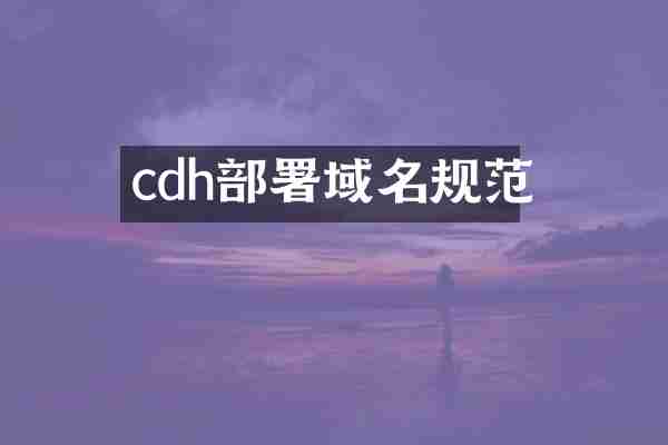 cdh部署域名规范