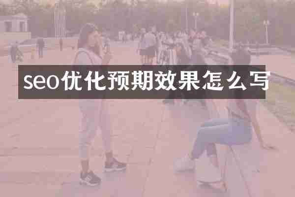 seo优化预期效果怎么写