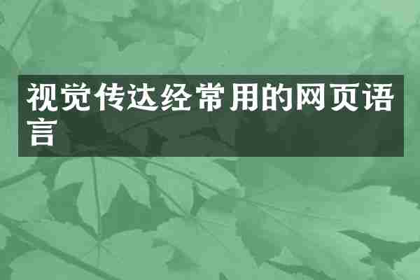 视觉传达经常用的网页语言