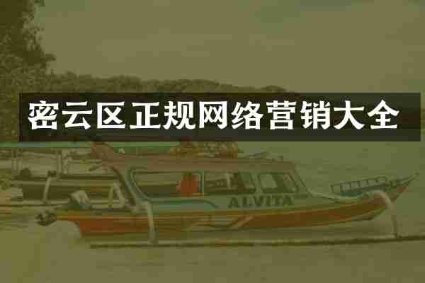 密云区正规网络营销大全