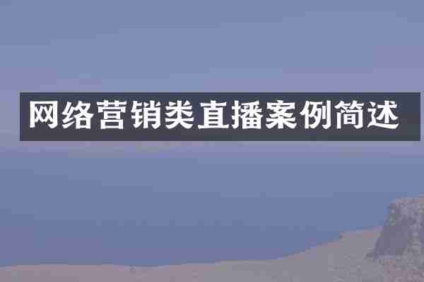 网络营销类直播案例简述