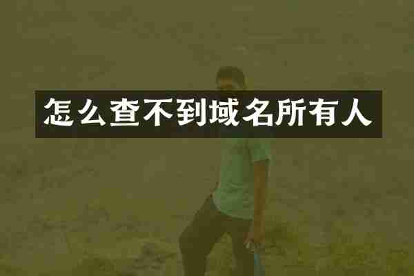怎么查不到域名所有人