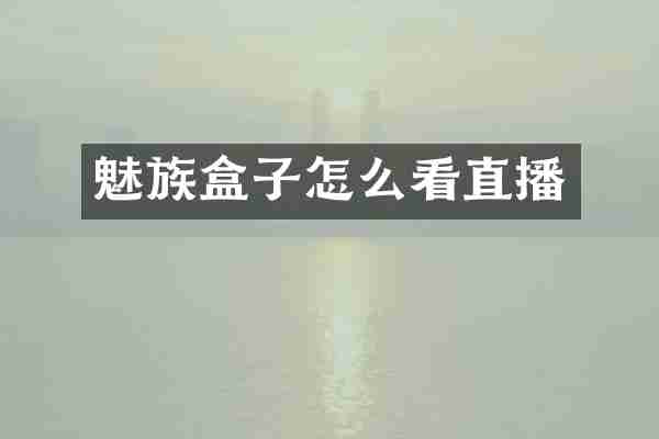 魅族盒子怎么看直播