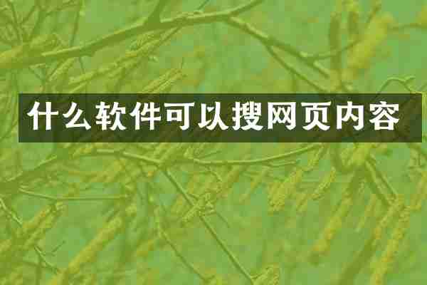 什么软件可以搜网页内容