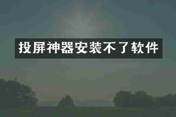 投屏神器安装不了软件