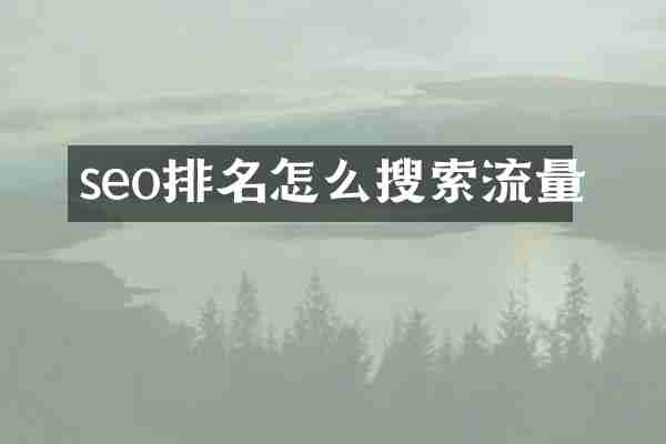 seo排名怎么搜索流量