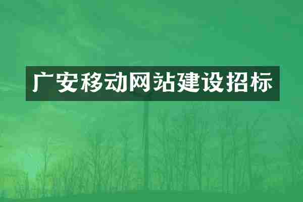 广安移动网站建设招标