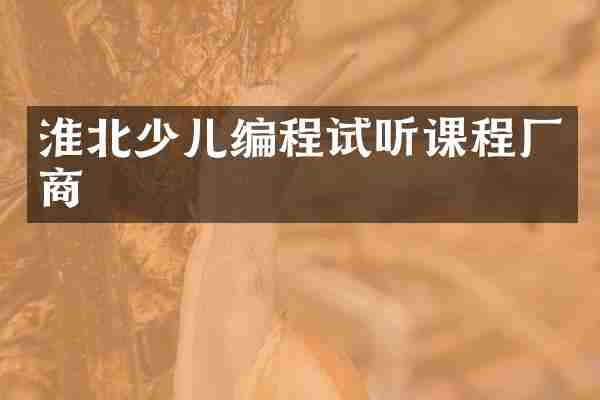 淮北少儿编程试听课程厂商