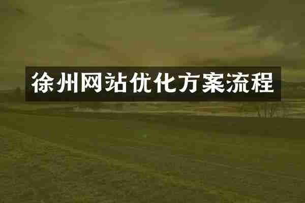 徐州网站优化方案流程