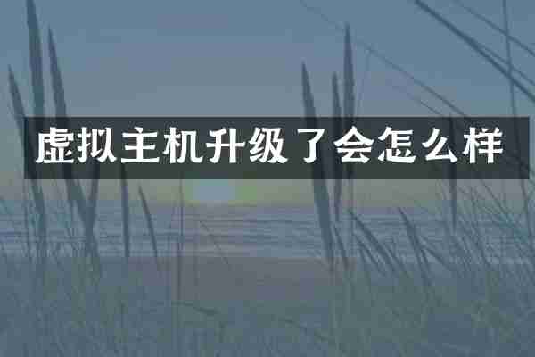 虚拟主机升级了会怎么样
