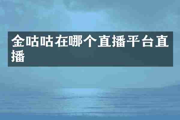 金咕咕在哪个直播平台直播