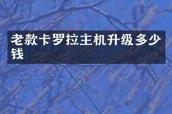 老款卡罗拉主机升级多少钱