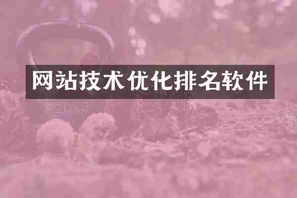 网站技术优化排名软件