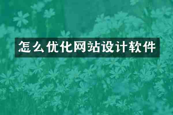 怎么优化网站设计软件