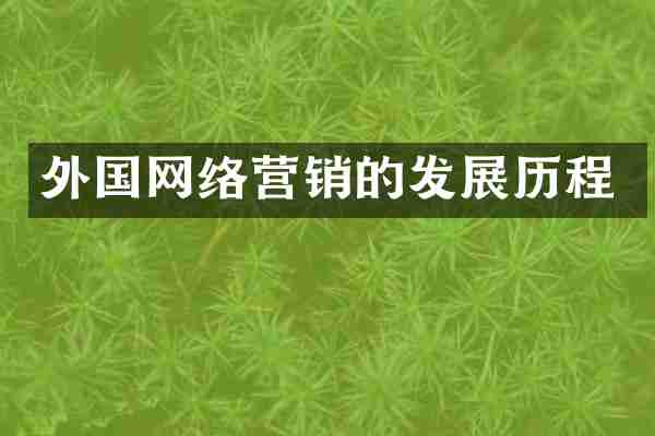 外国网络营销的发展历程