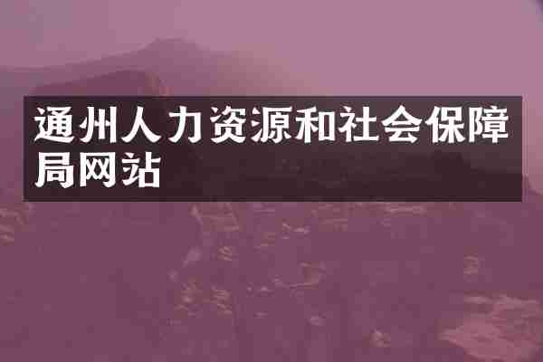 通州人力资源和社会保障局网站