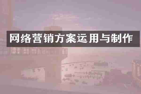网络营销方案运用与制作
