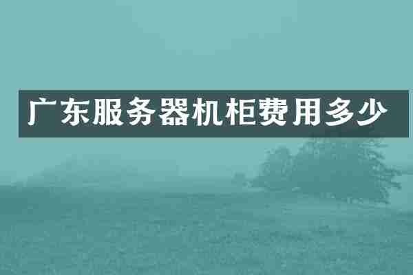 广东服务器机柜费用多少