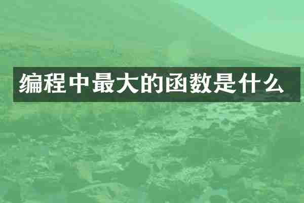 编程中最大的函数是什么