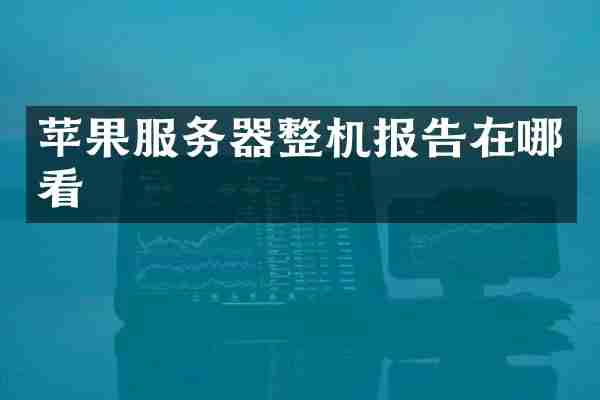 苹果服务器整机报告在哪看
