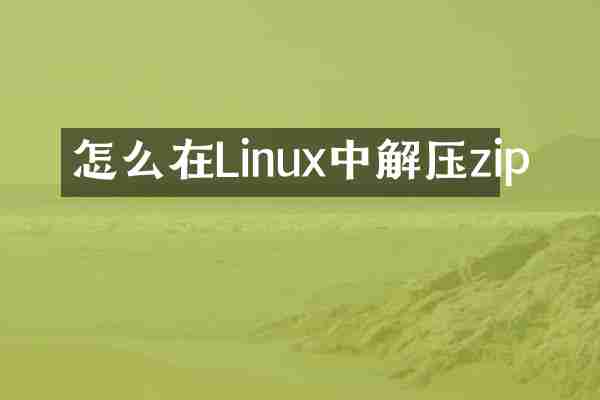 怎么在Linux中解压zip