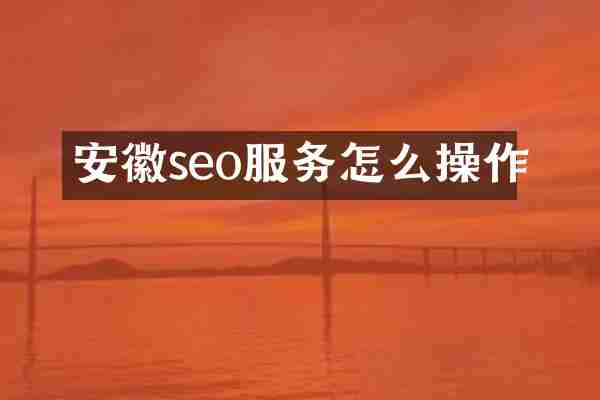安徽seo服务怎么操作