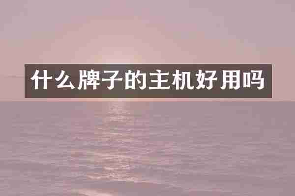 什么牌子的主机好用吗