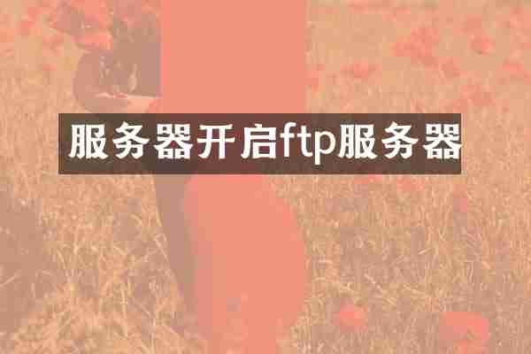 服务器开启ftp服务器