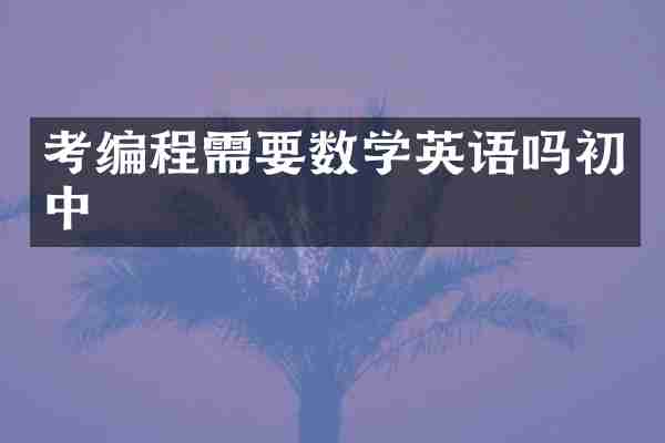 考编程需要数学英语吗初中