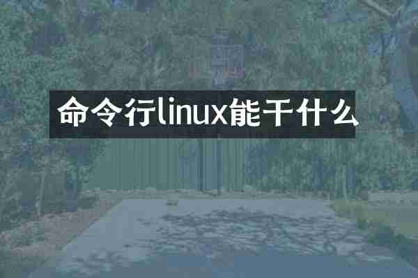 命令行linux能干什么