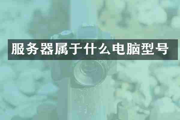 服务器属于什么电脑型号