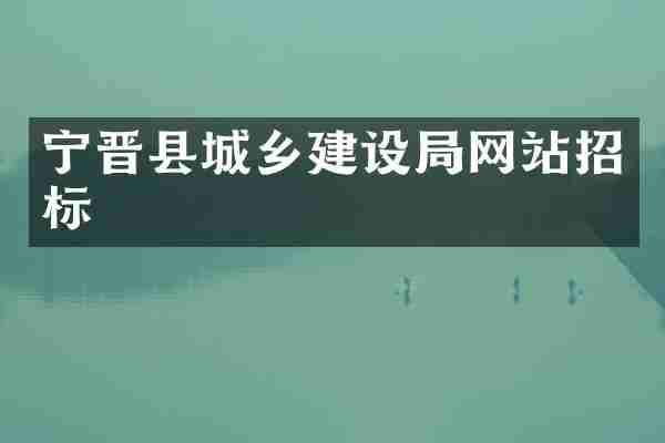 宁晋县城乡建设局网站招标
