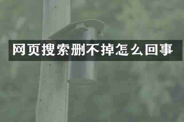 网页搜索删不掉怎么回事