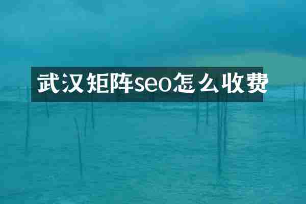 武汉矩阵seo怎么收费