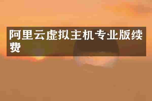 阿里云虚拟主机专业版续费