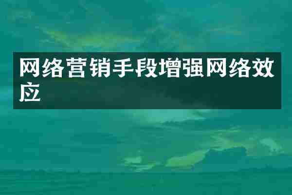 网络营销手段增强网络效应