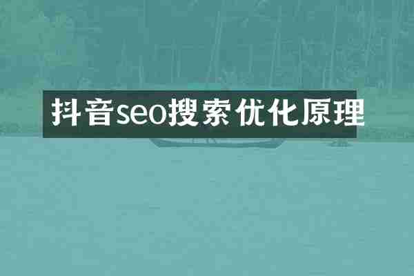 抖音seo搜索优化原理