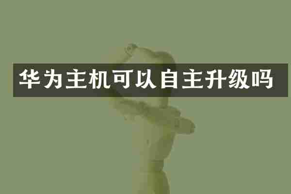 华为主机可以自主升级吗