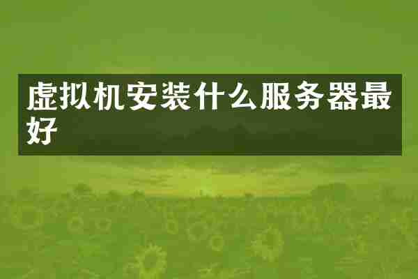 虚拟机安装什么服务器最好