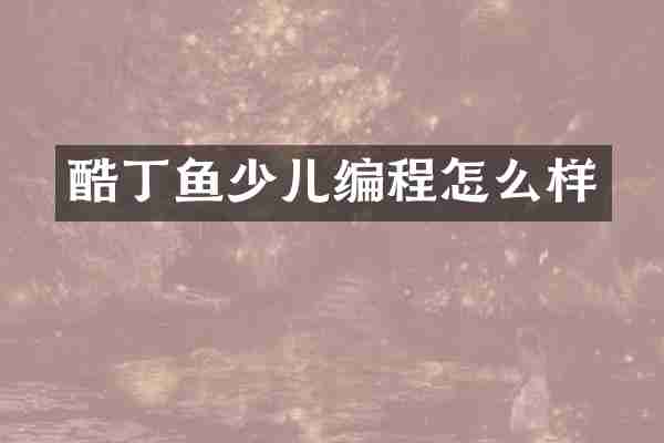 酷丁鱼少儿编程怎么样
