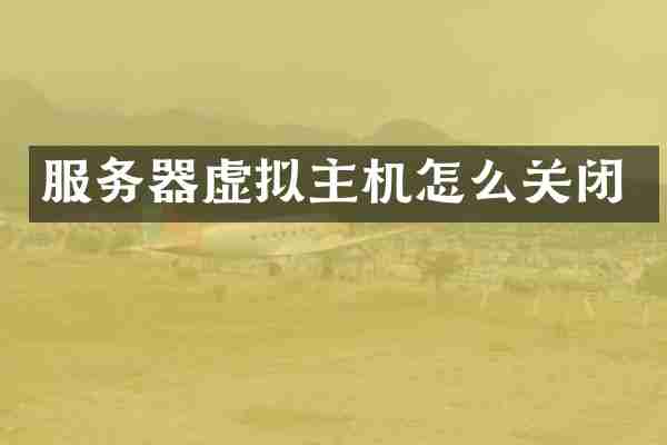 服务器虚拟主机怎么关闭