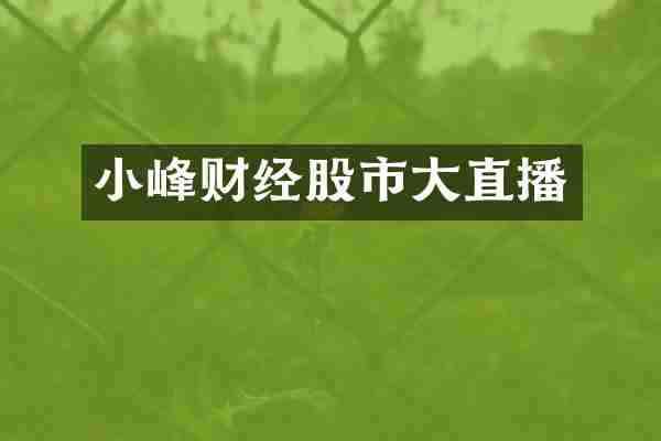 小峰财经股市大直播