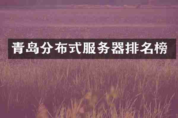 青岛分布式服务器排名榜