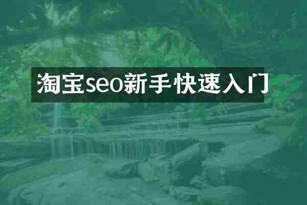 淘宝seo新手快速入门